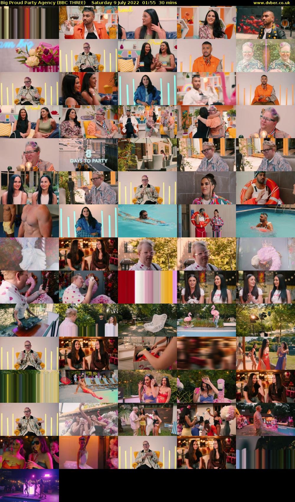 Big Proud Party Agency (BBC THREE) Saturday 9 July 2022 01:55 - 02:25