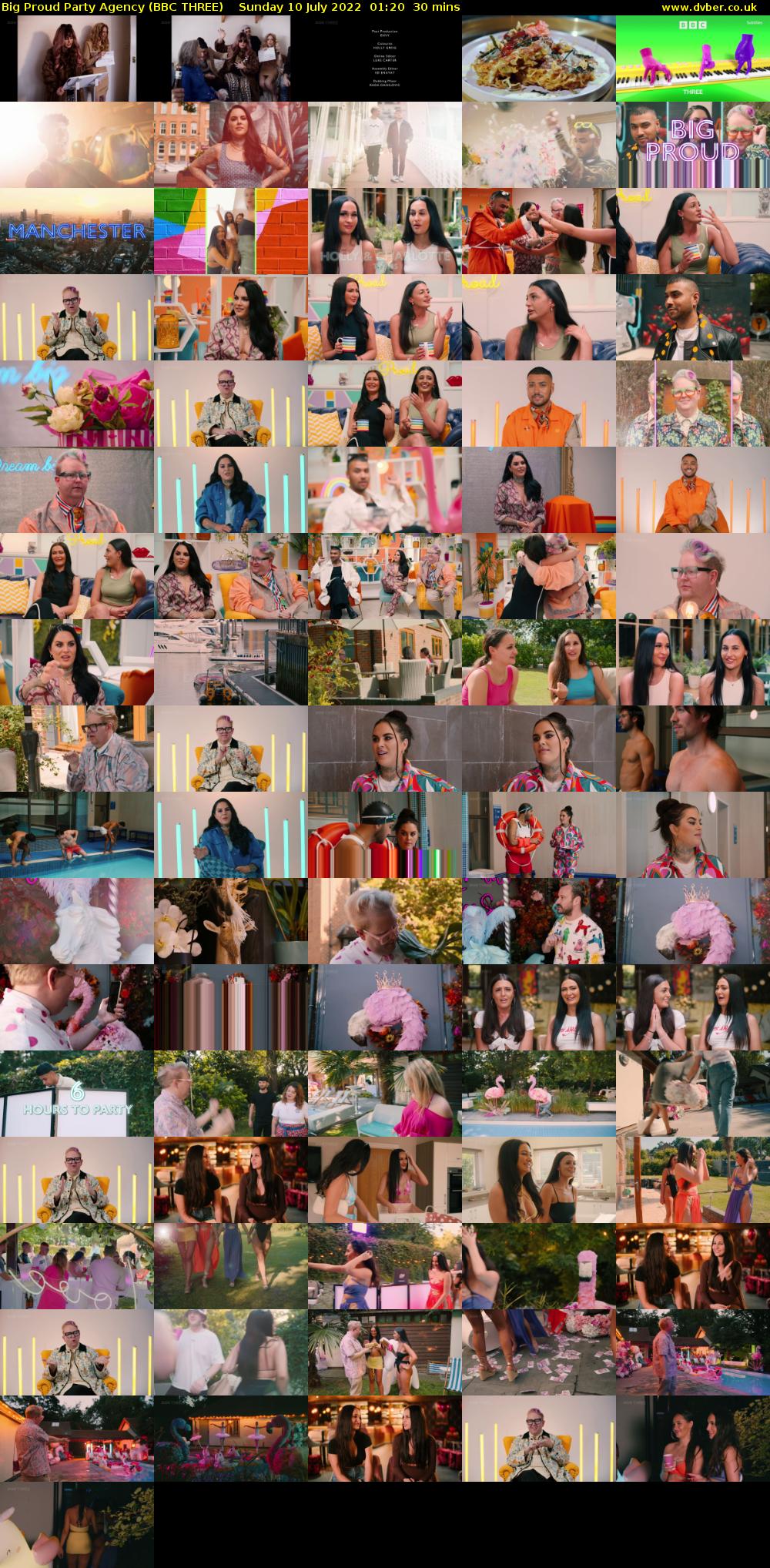 Big Proud Party Agency (BBC THREE) Sunday 10 July 2022 01:20 - 01:50