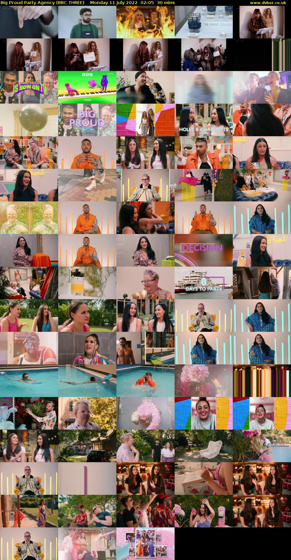 Big Proud Party Agency (BBC THREE) Monday 11 July 2022 02:05 - 02:35