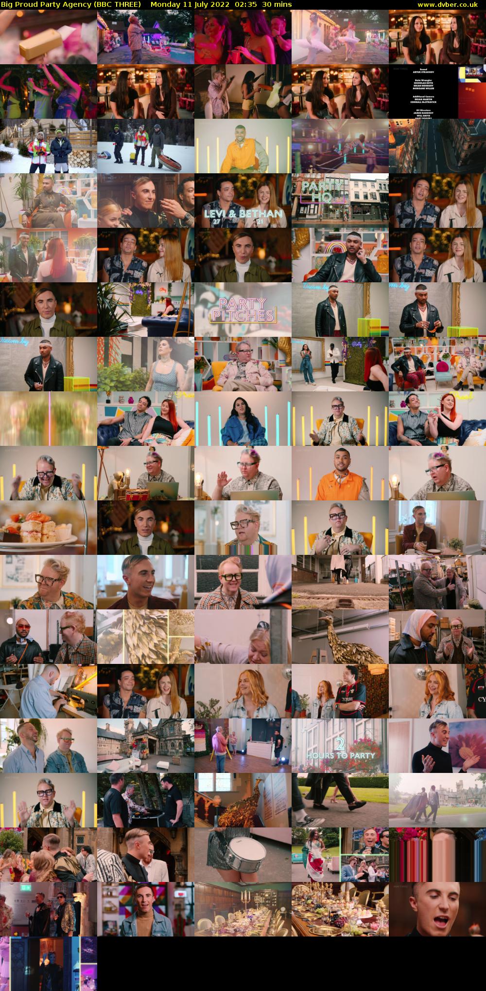 Big Proud Party Agency (BBC THREE) Monday 11 July 2022 02:35 - 03:05