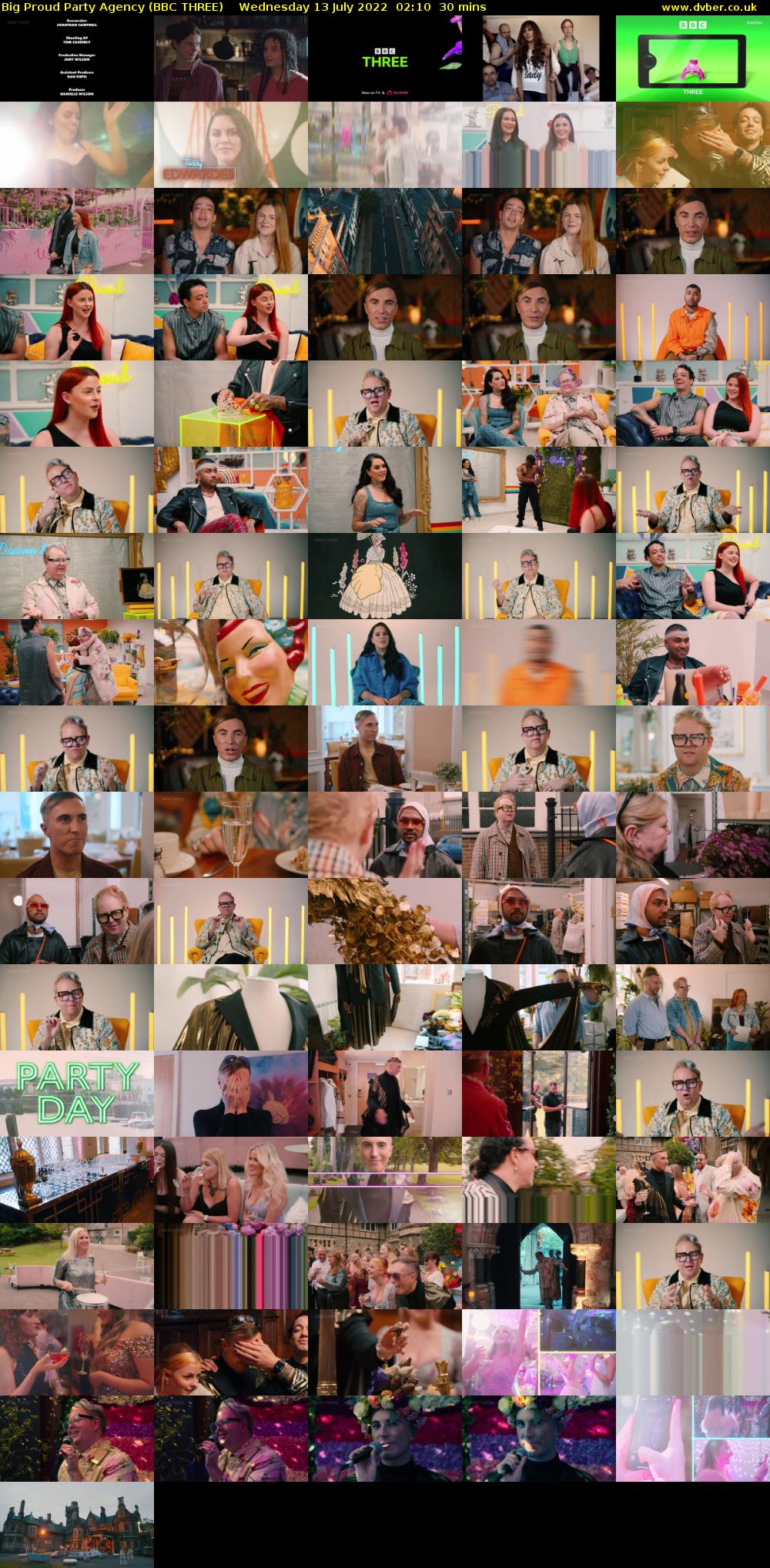Big Proud Party Agency (BBC THREE) Wednesday 13 July 2022 02:10 - 02:40