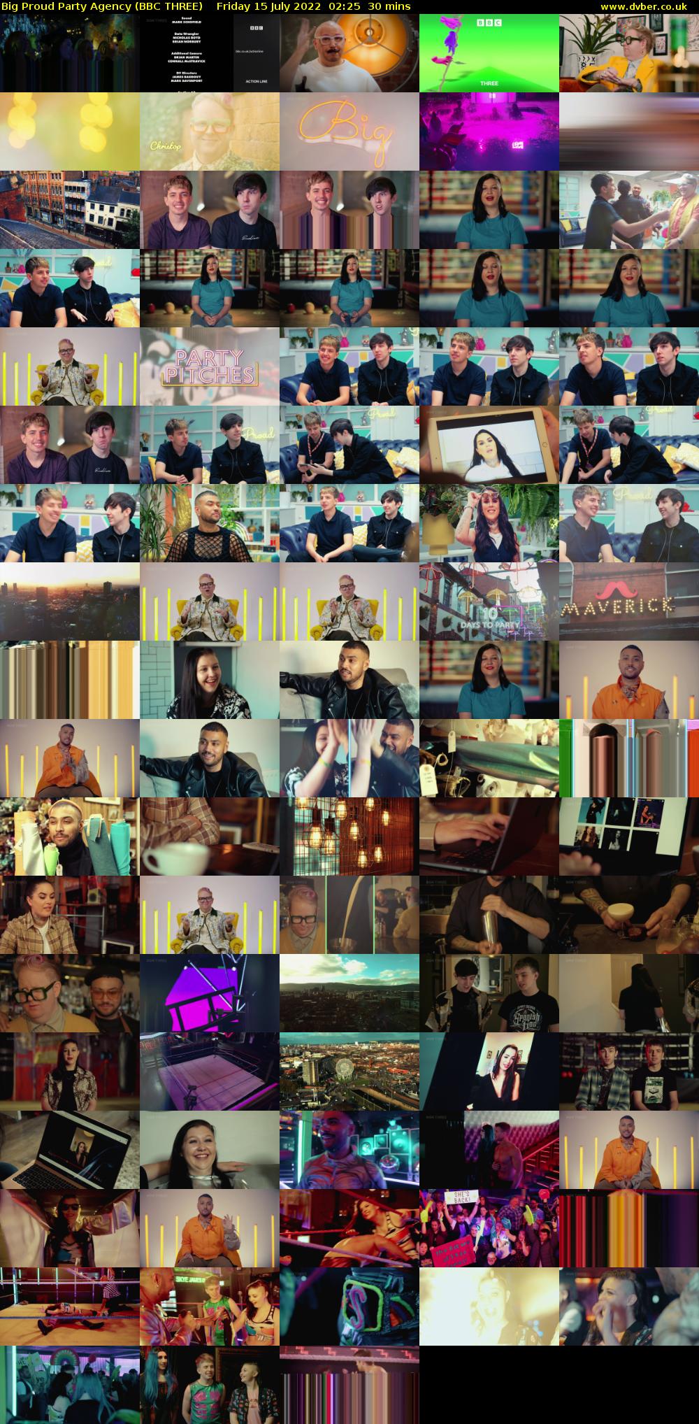 Big Proud Party Agency (BBC THREE) Friday 15 July 2022 02:25 - 02:55