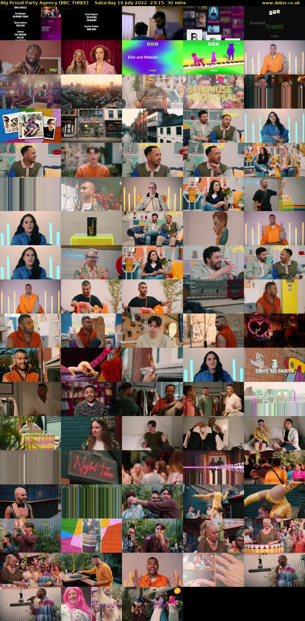 Big Proud Party Agency (BBC THREE) Saturday 16 July 2022 23:15 - 23:45