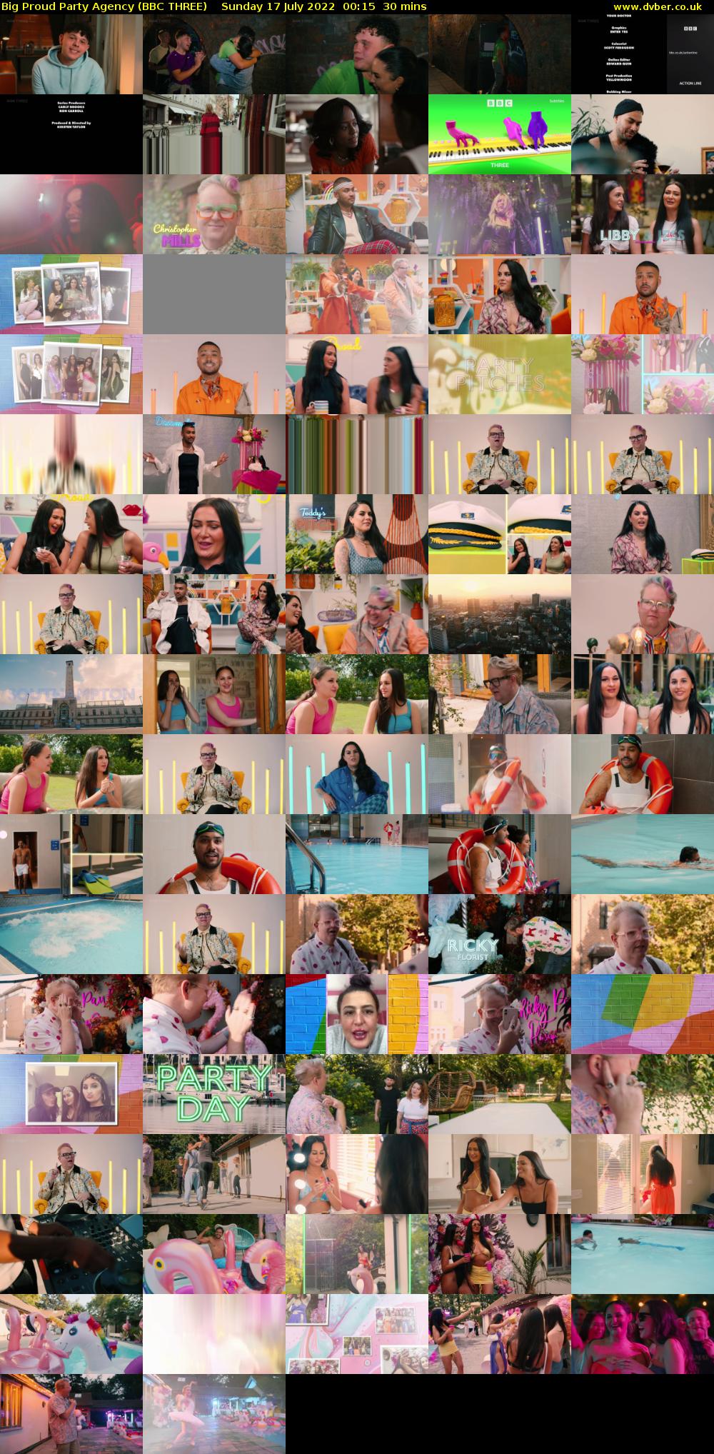 Big Proud Party Agency (BBC THREE) Sunday 17 July 2022 00:15 - 00:45