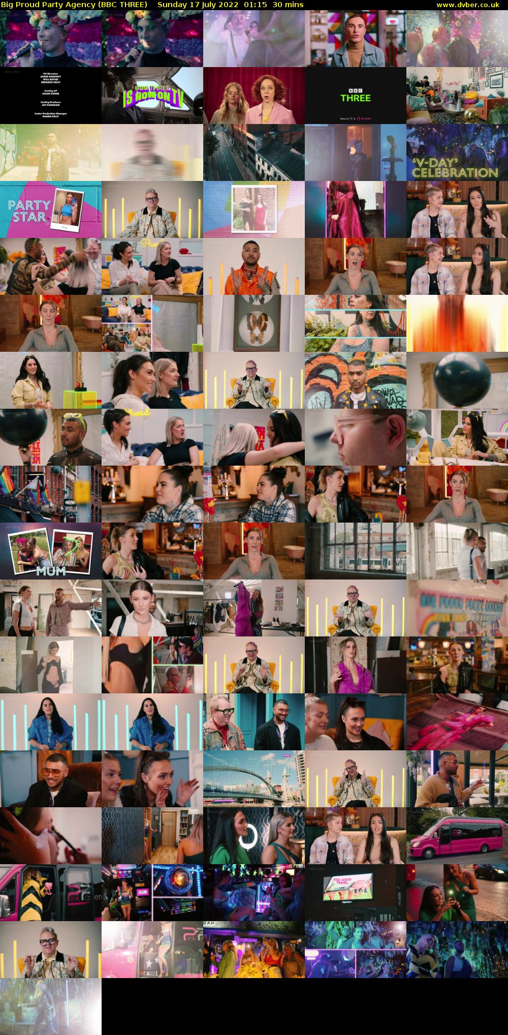 Big Proud Party Agency (BBC THREE) Sunday 17 July 2022 01:15 - 01:45