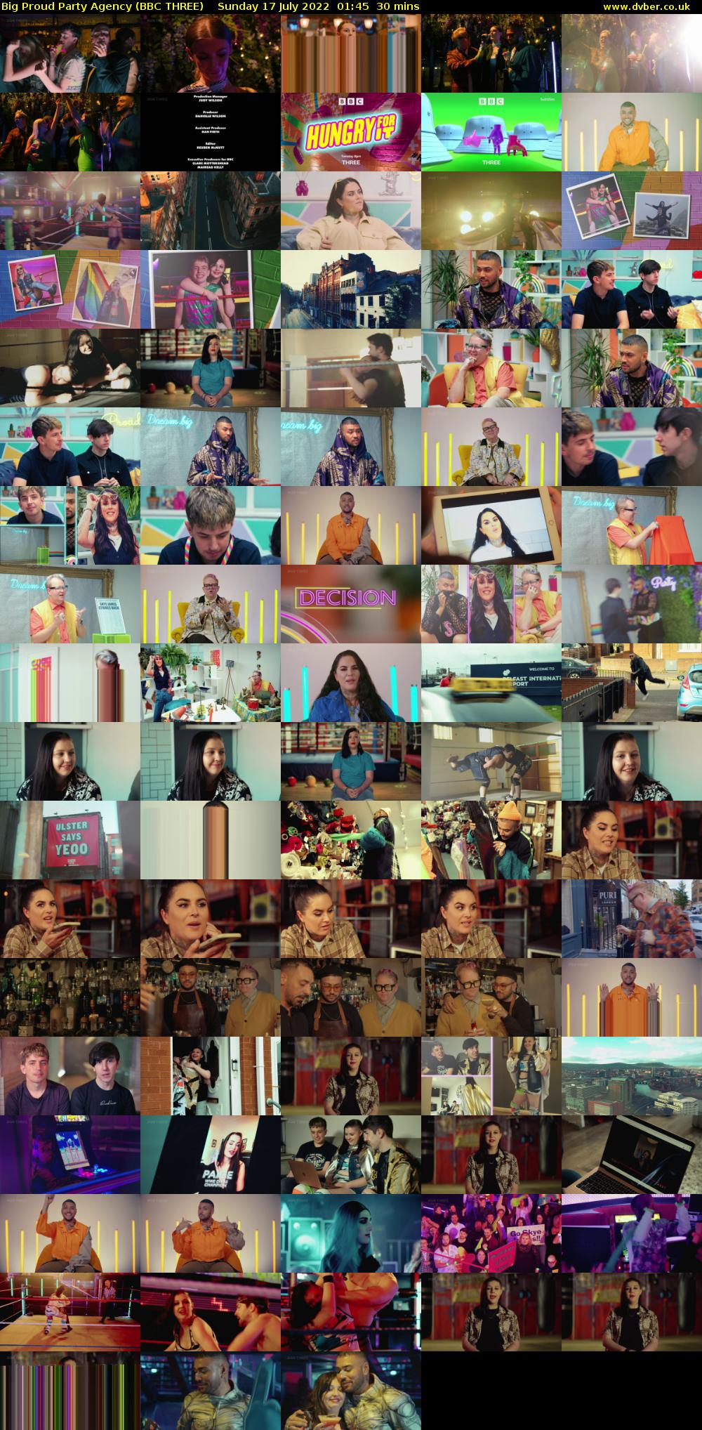 Big Proud Party Agency (BBC THREE) Sunday 17 July 2022 01:45 - 02:15
