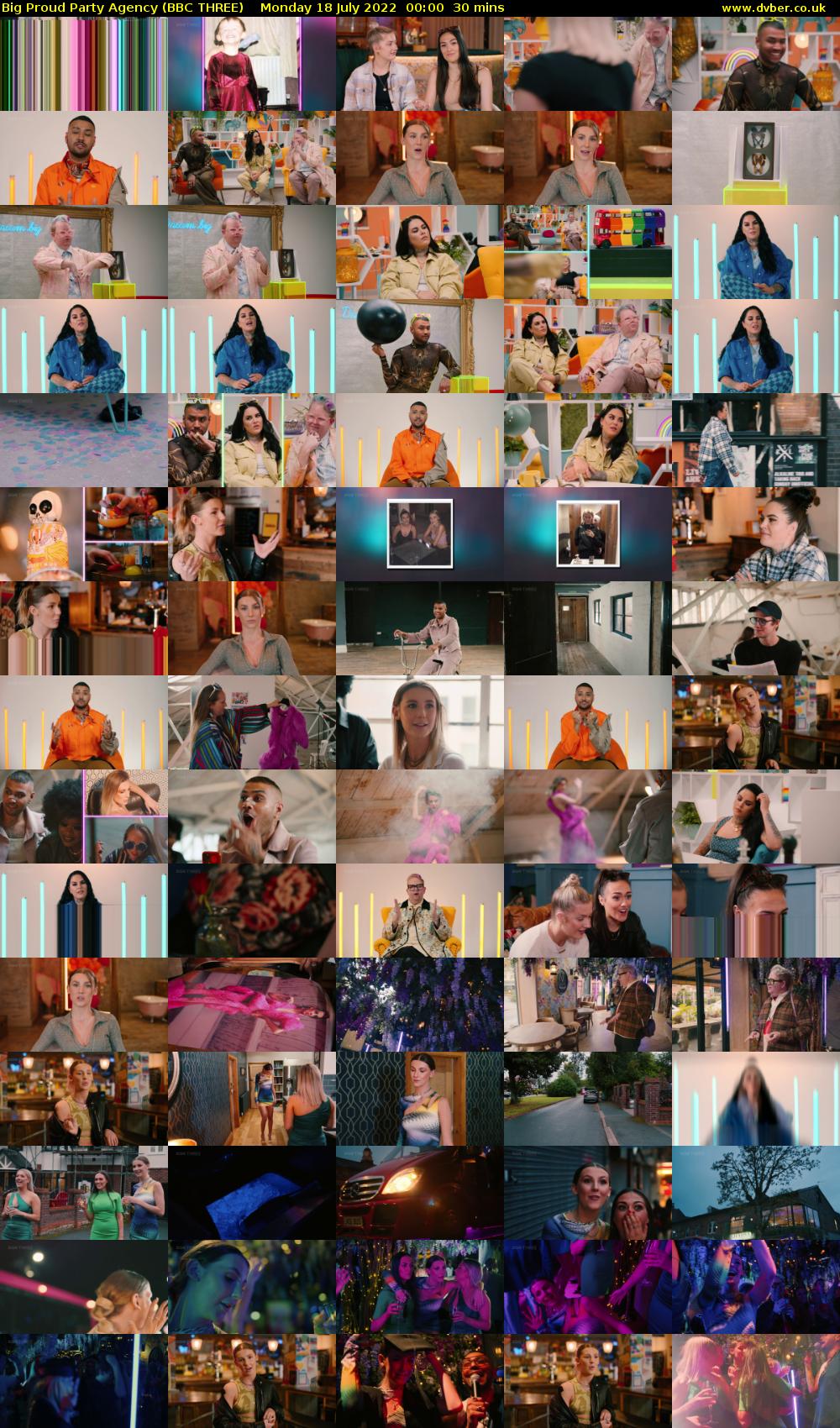 Big Proud Party Agency (BBC THREE) Monday 18 July 2022 00:00 - 00:30