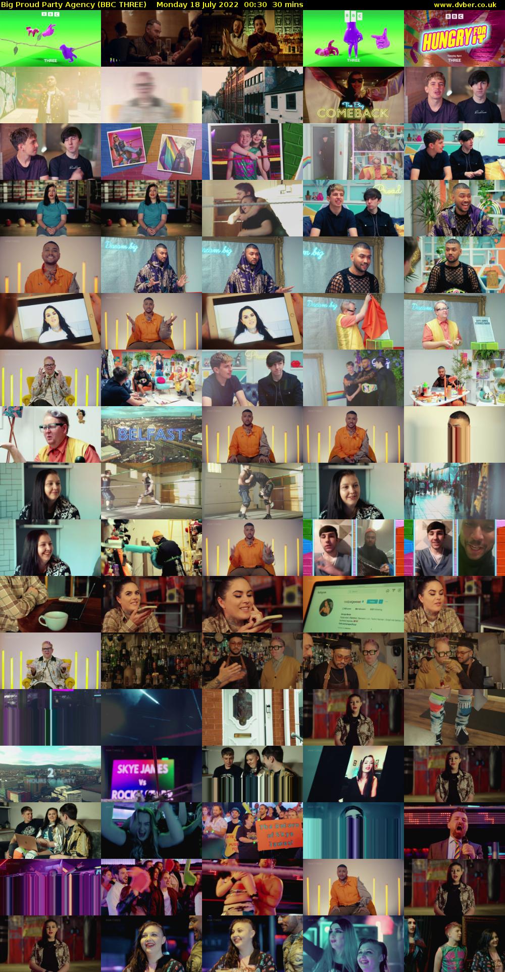 Big Proud Party Agency (BBC THREE) Monday 18 July 2022 00:30 - 01:00