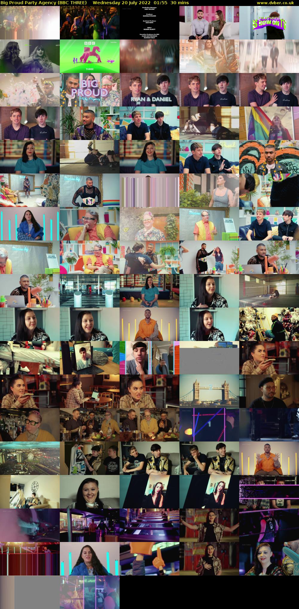 Big Proud Party Agency (BBC THREE) Wednesday 20 July 2022 01:55 - 02:25