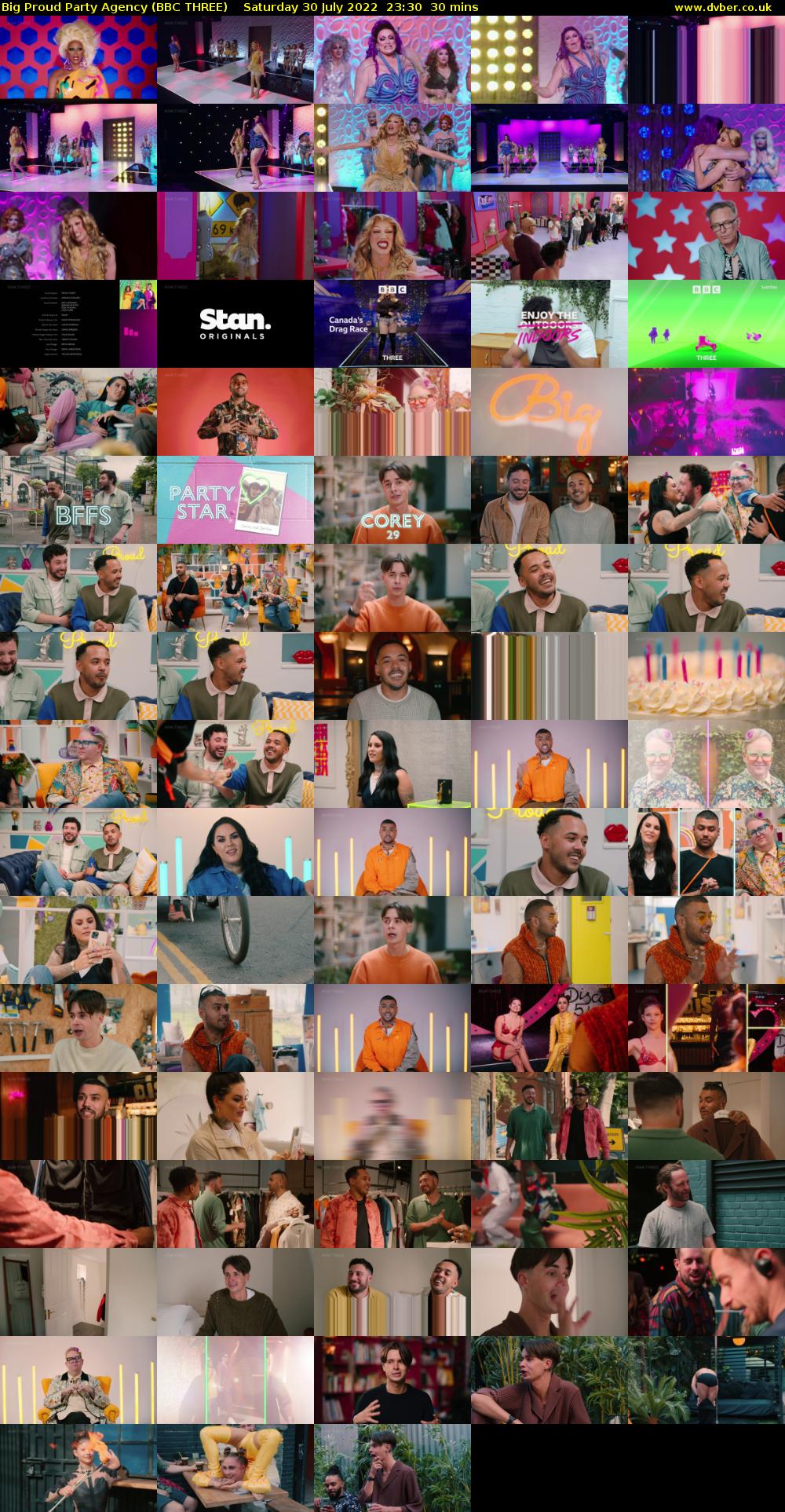 Big Proud Party Agency (BBC THREE) Saturday 30 July 2022 23:30 - 00:00