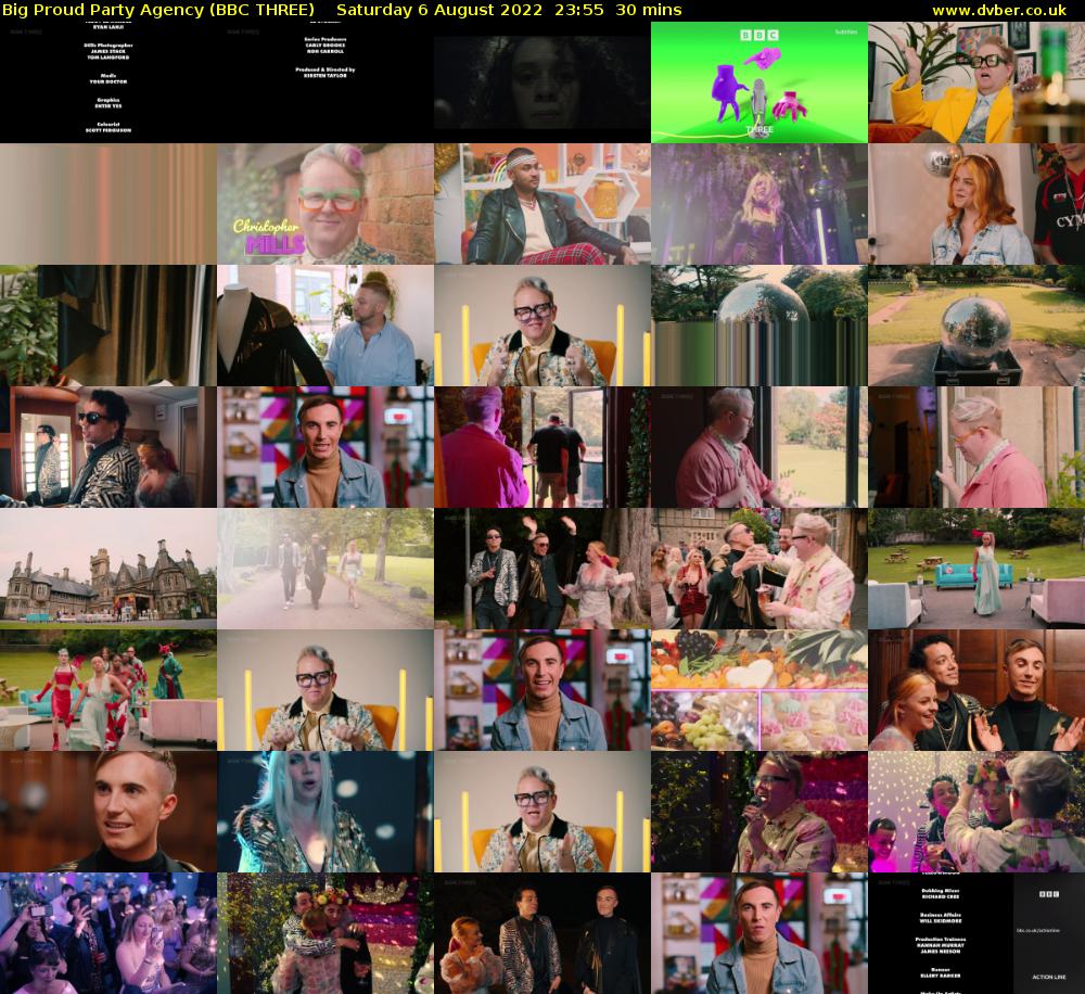 Big Proud Party Agency (BBC THREE) Saturday 6 August 2022 23:55 - 00:25