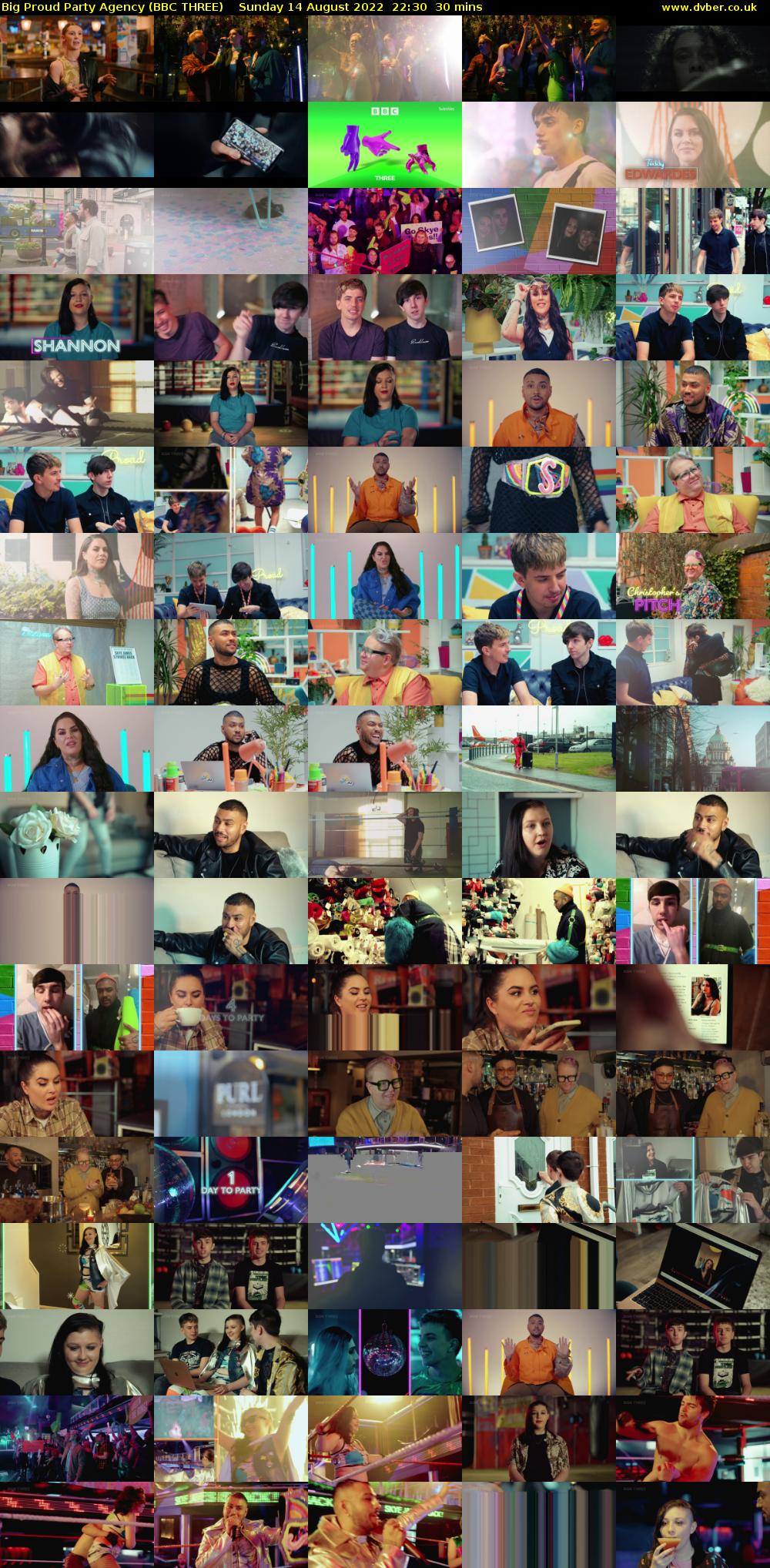 Big Proud Party Agency (BBC THREE) Sunday 14 August 2022 22:30 - 23:00