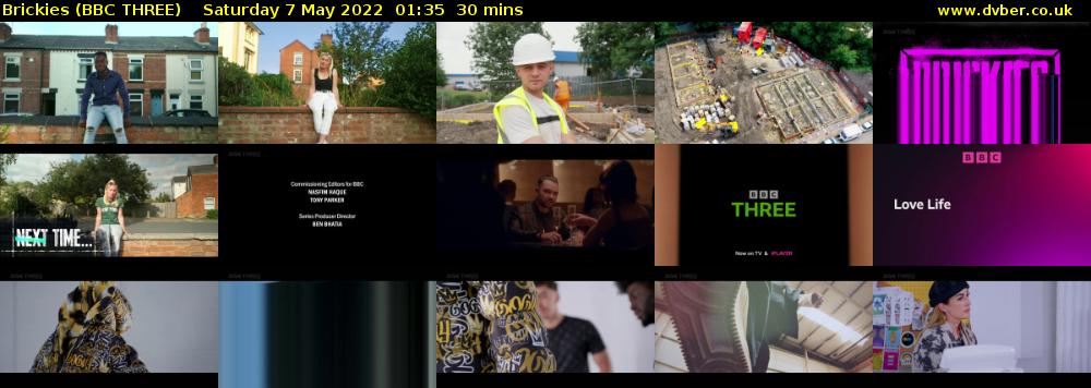 Brickies (BBC THREE) Saturday 7 May 2022 01:35 - 02:05