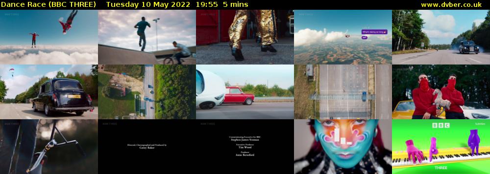 Dance Race (BBC THREE) Tuesday 10 May 2022 19:55 - 20:00