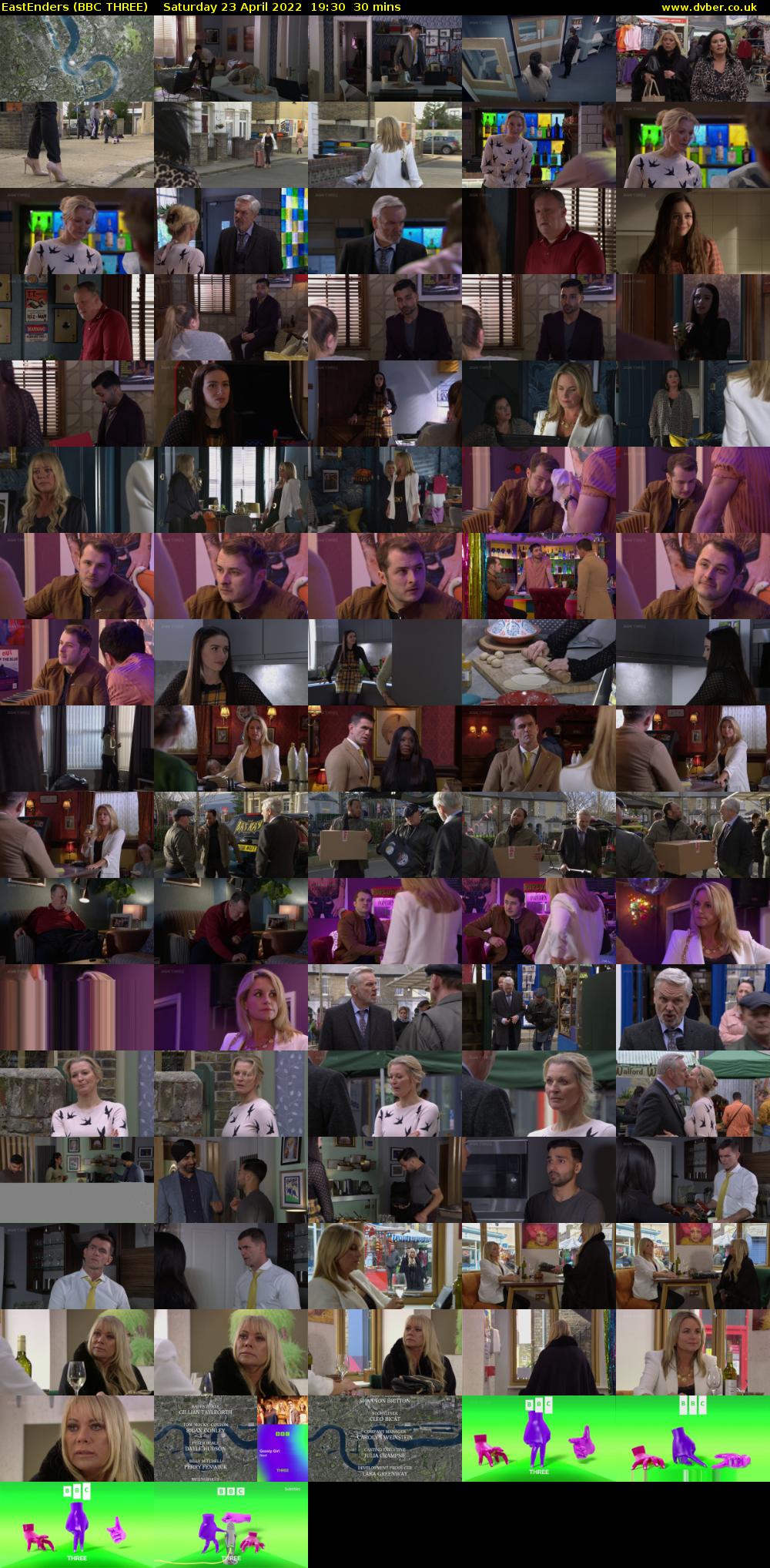 EastEnders (BBC THREE) Saturday 23 April 2022 19:30 - 20:00