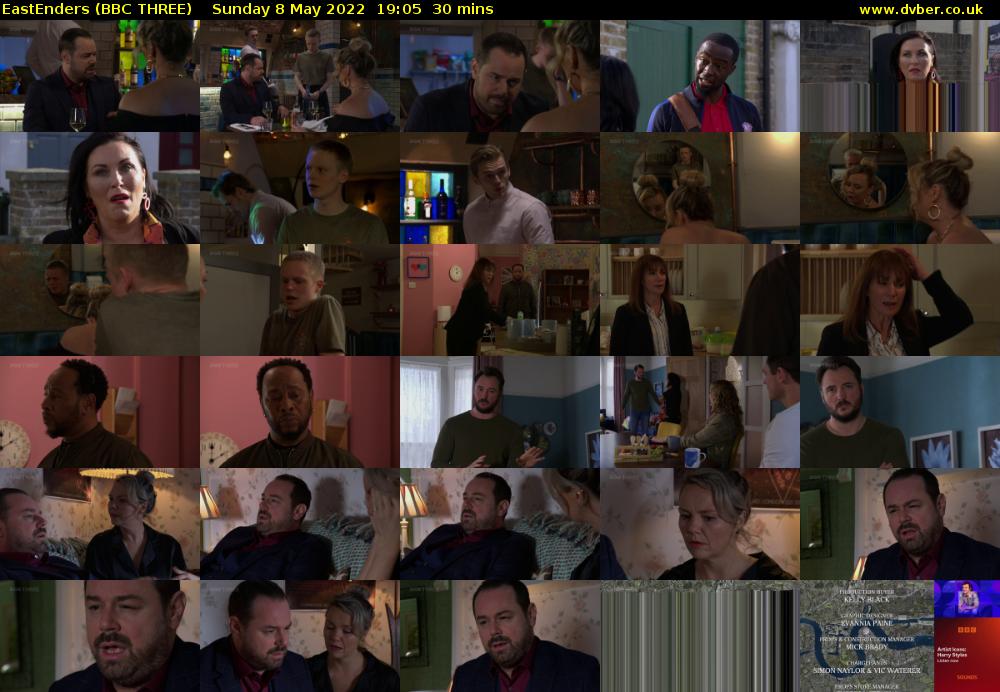 EastEnders (BBC THREE) Sunday 8 May 2022 19:05 - 19:35