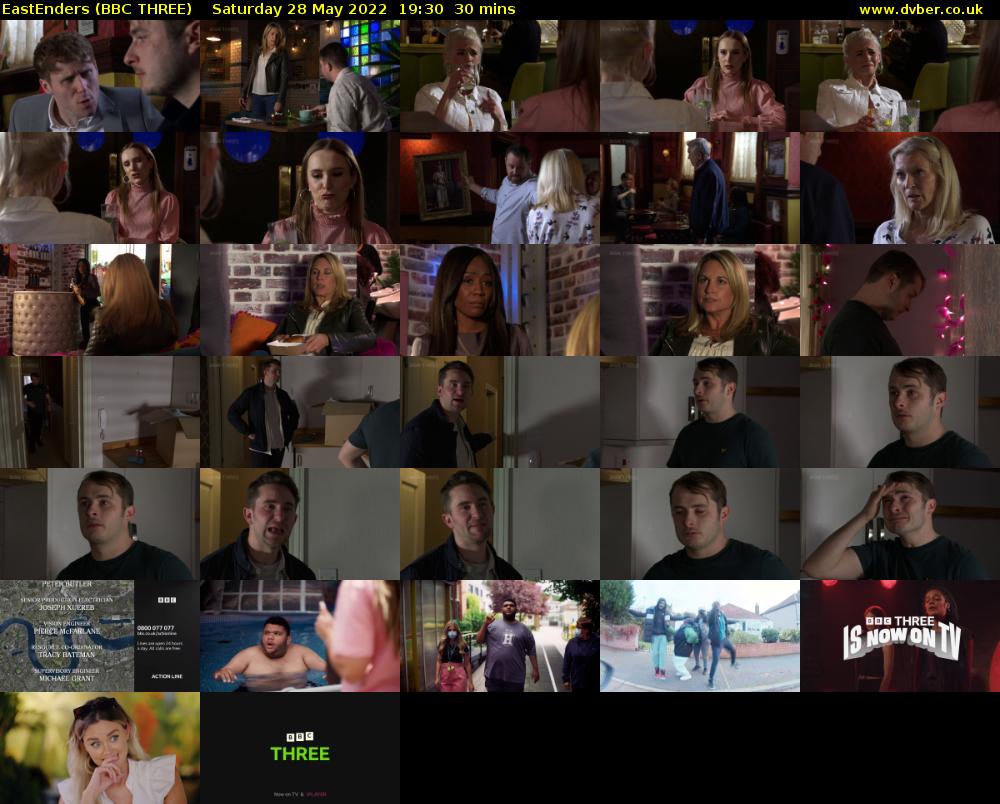 EastEnders (BBC THREE) Saturday 28 May 2022 19:30 - 20:00