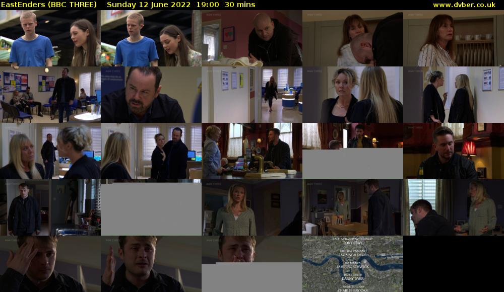 EastEnders (BBC THREE) Sunday 12 June 2022 19:00 - 19:30