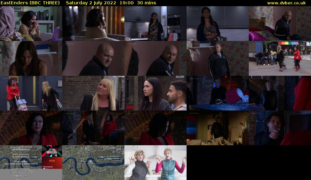 EastEnders (BBC THREE) Saturday 2 July 2022 19:00 - 19:30