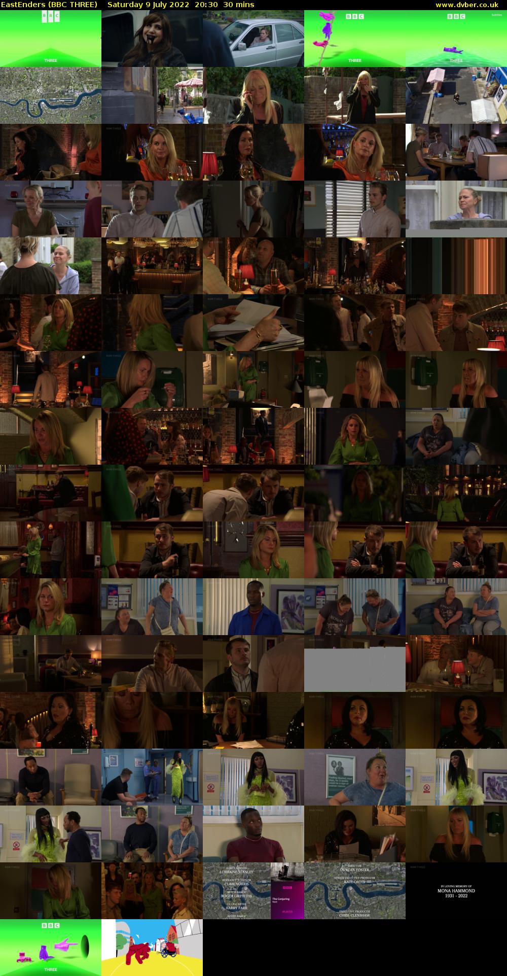 EastEnders (BBC THREE) Saturday 9 July 2022 20:30 - 21:00