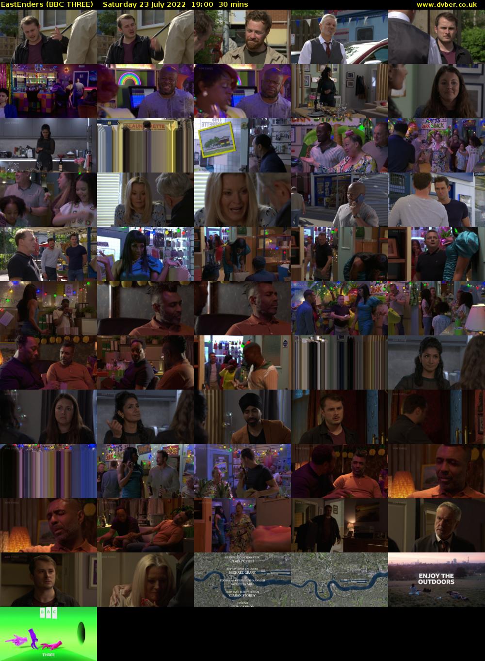EastEnders (BBC THREE) Saturday 23 July 2022 19:00 - 19:30