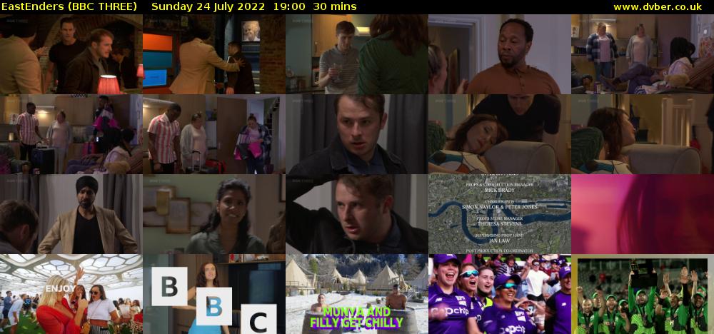 EastEnders (BBC THREE) Sunday 24 July 2022 19:00 - 19:30