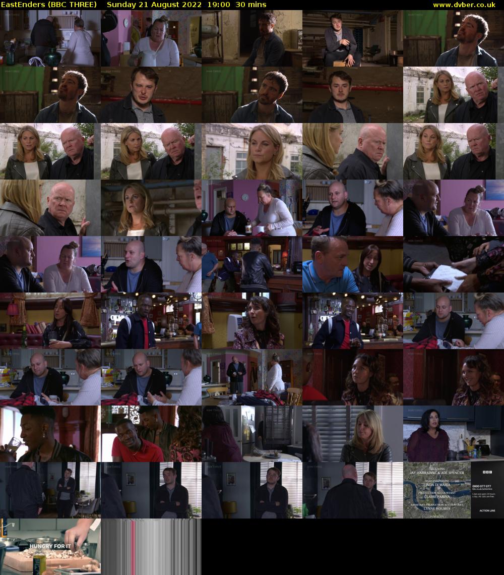EastEnders (BBC THREE) Sunday 21 August 2022 19:00 - 19:30