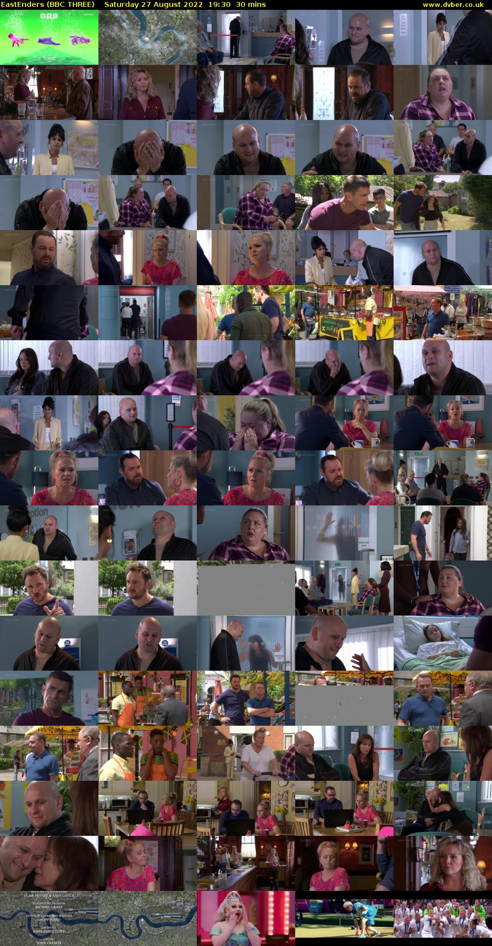 EastEnders (BBC THREE) Saturday 27 August 2022 19:30 - 20:00