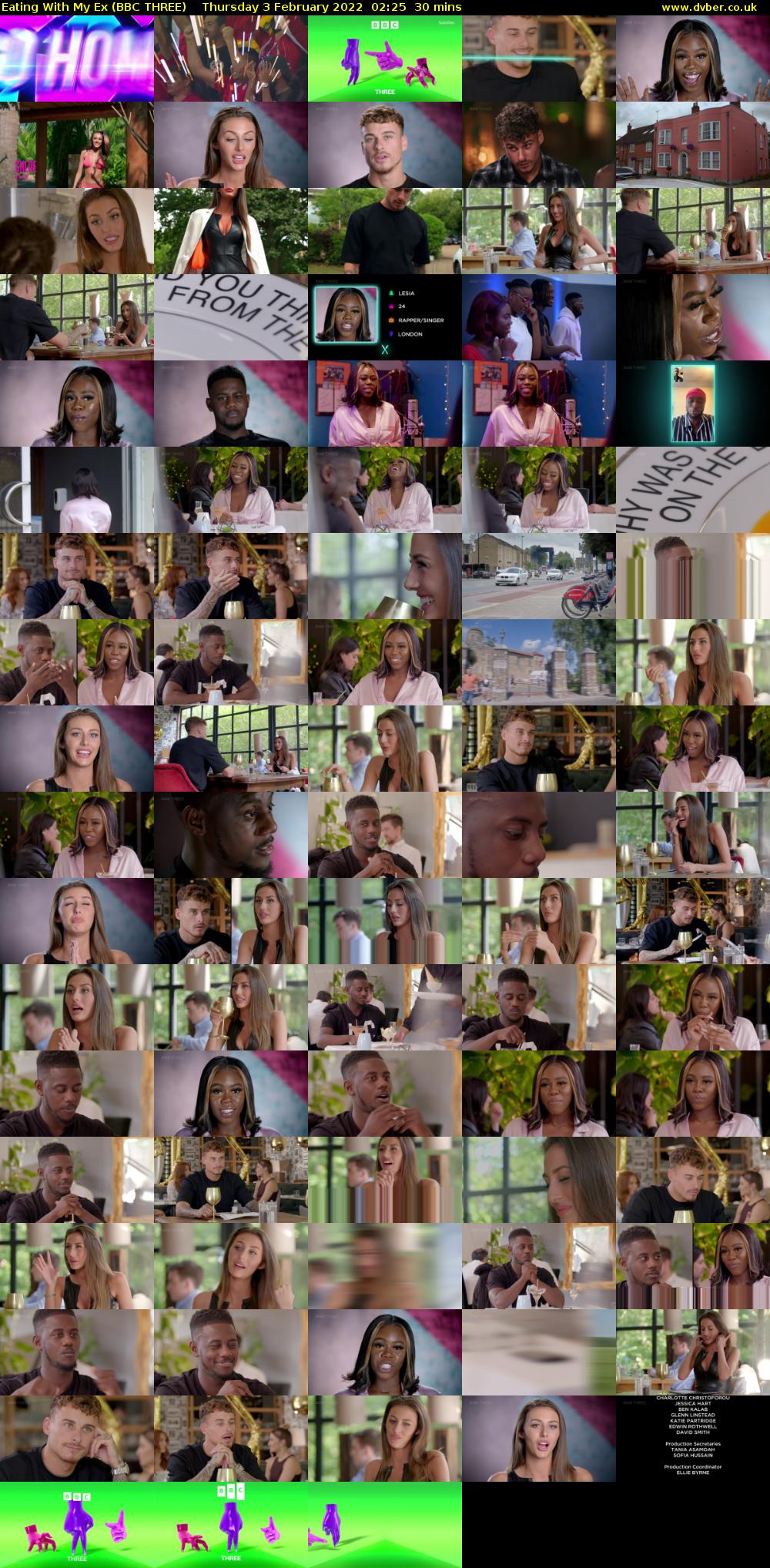 Eating With My Ex (BBC THREE) Thursday 3 February 2022 02:25 - 02:55
