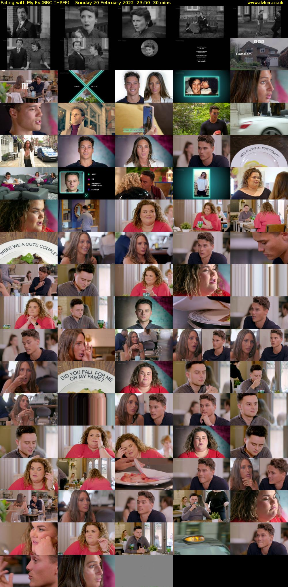 Eating with My Ex (BBC THREE) Sunday 20 February 2022 23:50 - 00:20