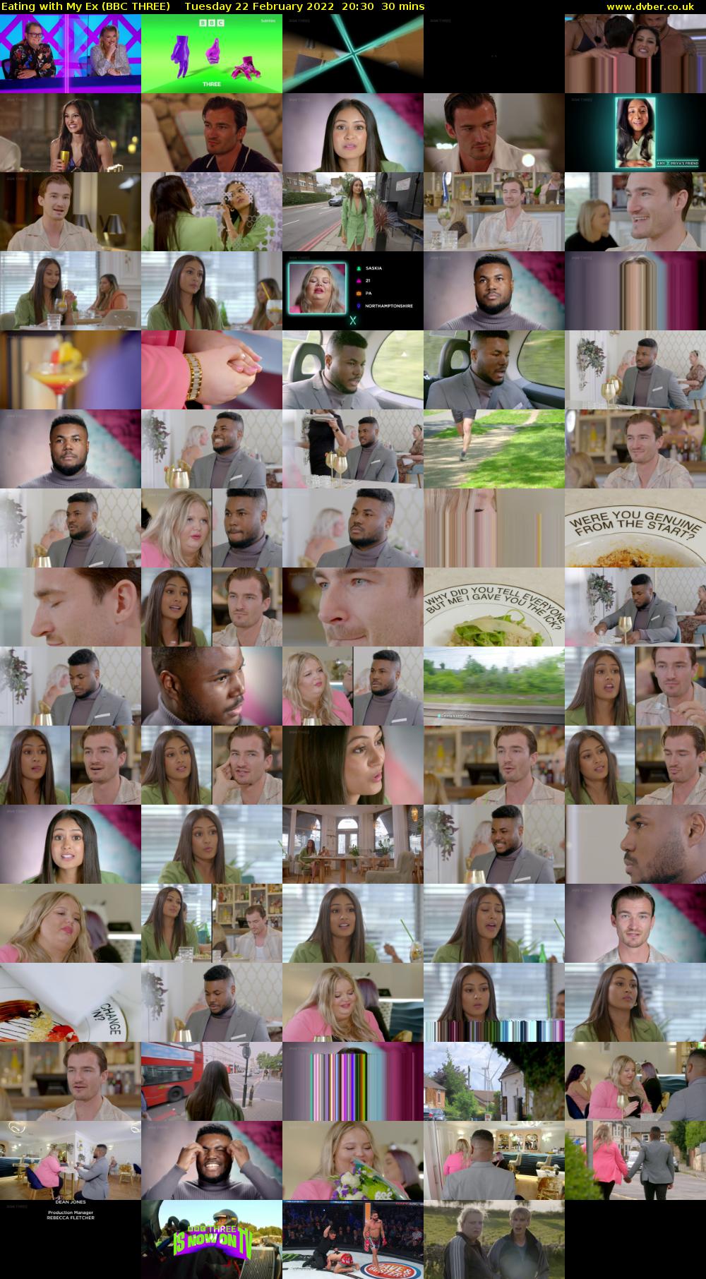 Eating with My Ex (BBC THREE) Tuesday 22 February 2022 20:30 - 21:00