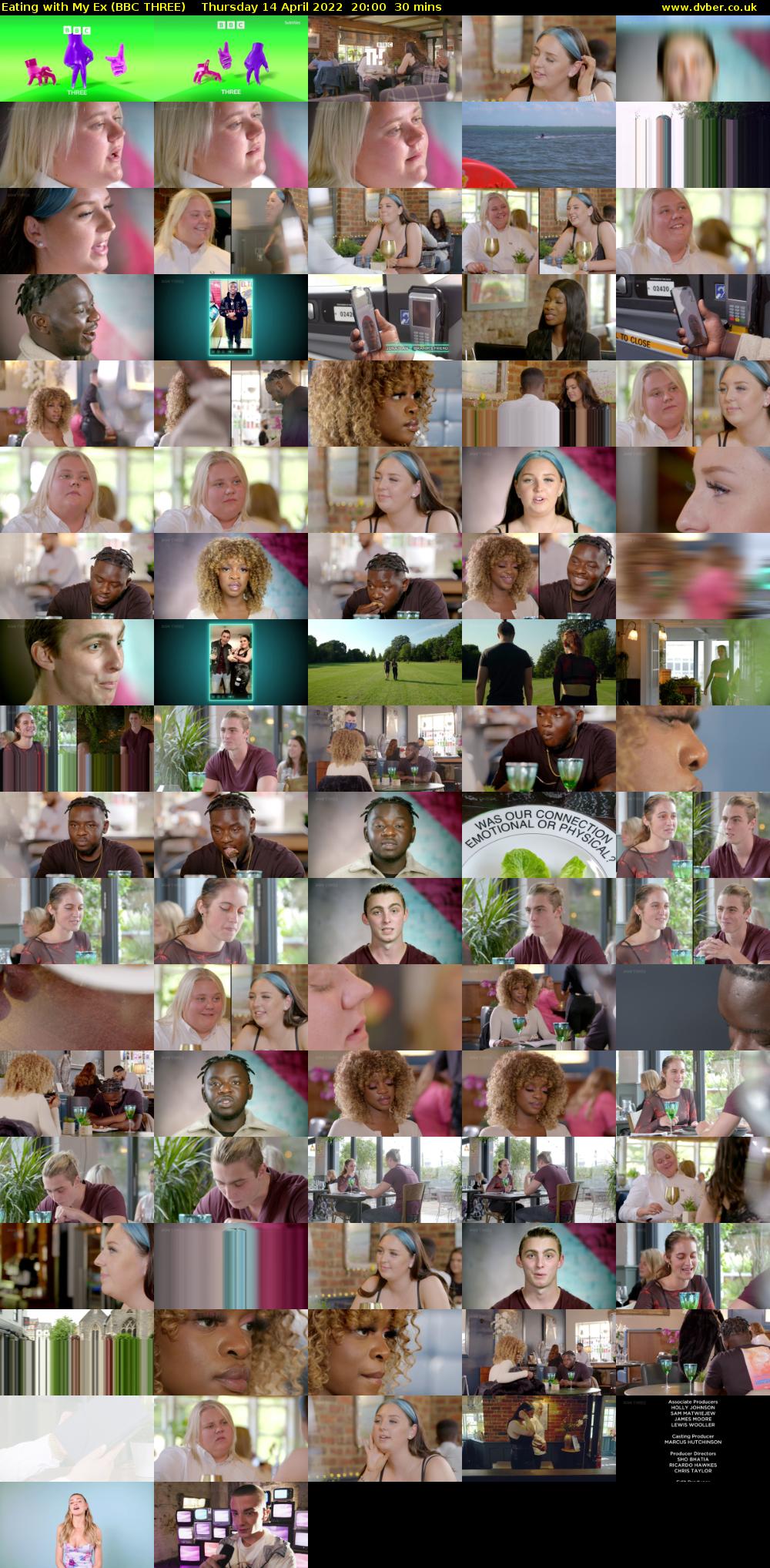 Eating with My Ex (BBC THREE) Thursday 14 April 2022 20:00 - 20:30
