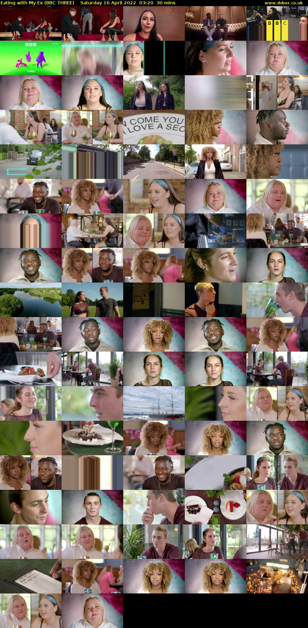 Eating with My Ex (BBC THREE) Saturday 16 April 2022 03:20 - 03:50