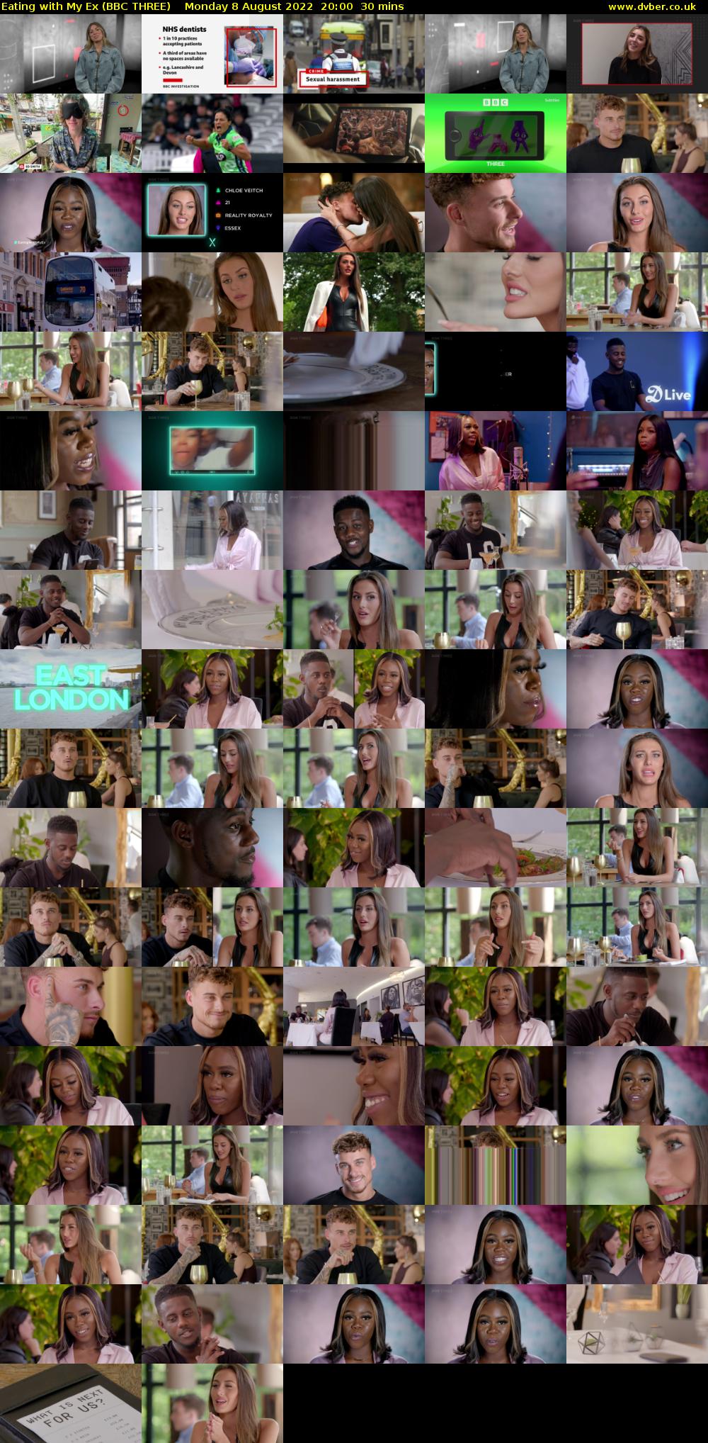 Eating with My Ex (BBC THREE) Monday 8 August 2022 20:00 - 20:30