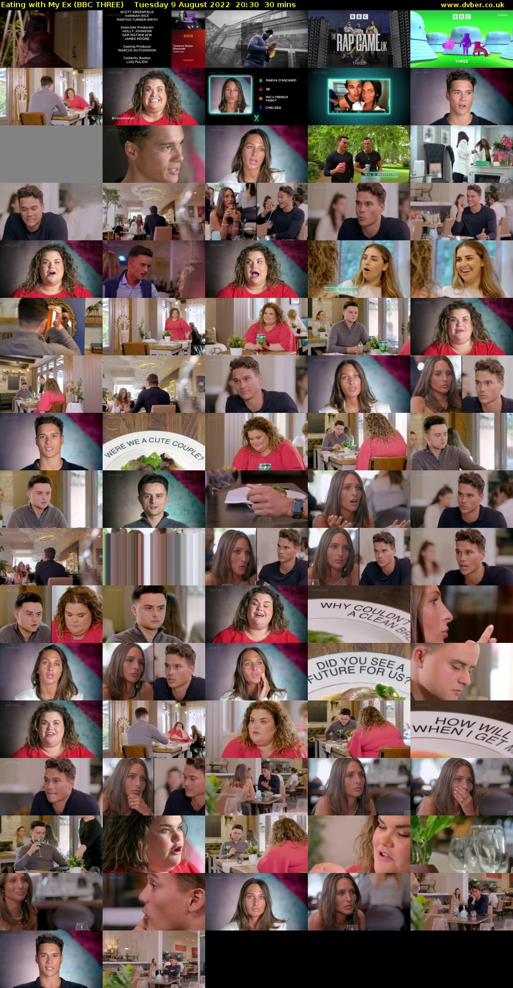 Eating with My Ex (BBC THREE) Tuesday 9 August 2022 20:30 - 21:00