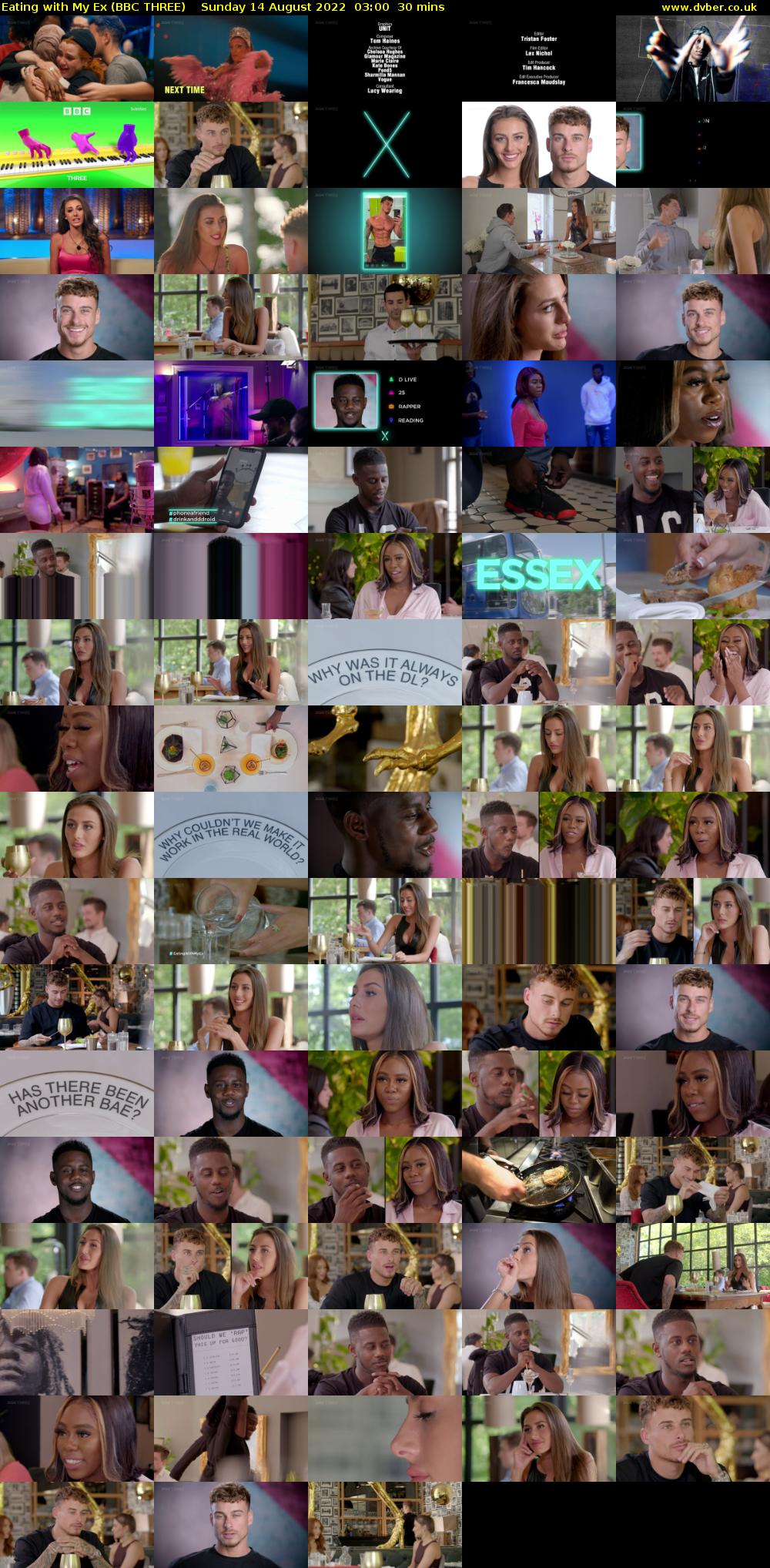 Eating with My Ex (BBC THREE) Sunday 14 August 2022 03:00 - 03:30