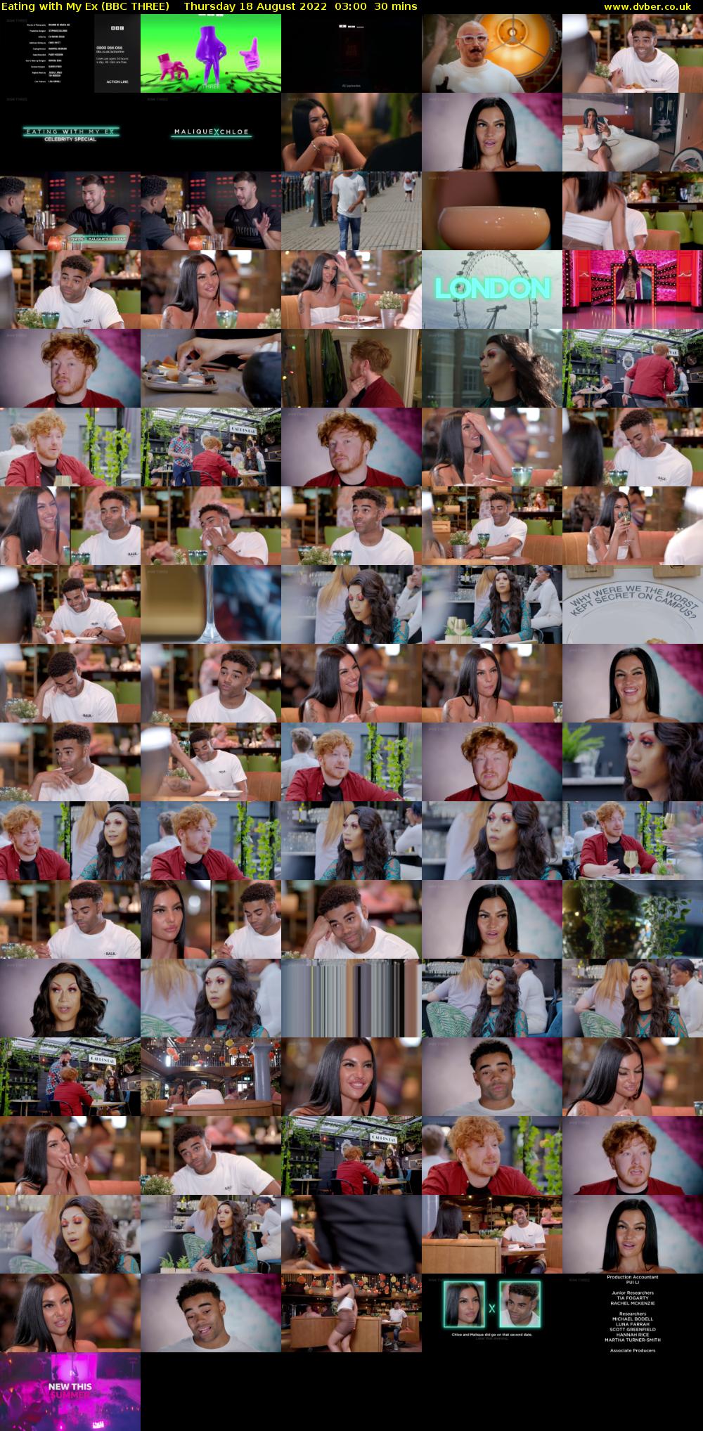 Eating with My Ex (BBC THREE) Thursday 18 August 2022 03:00 - 03:30