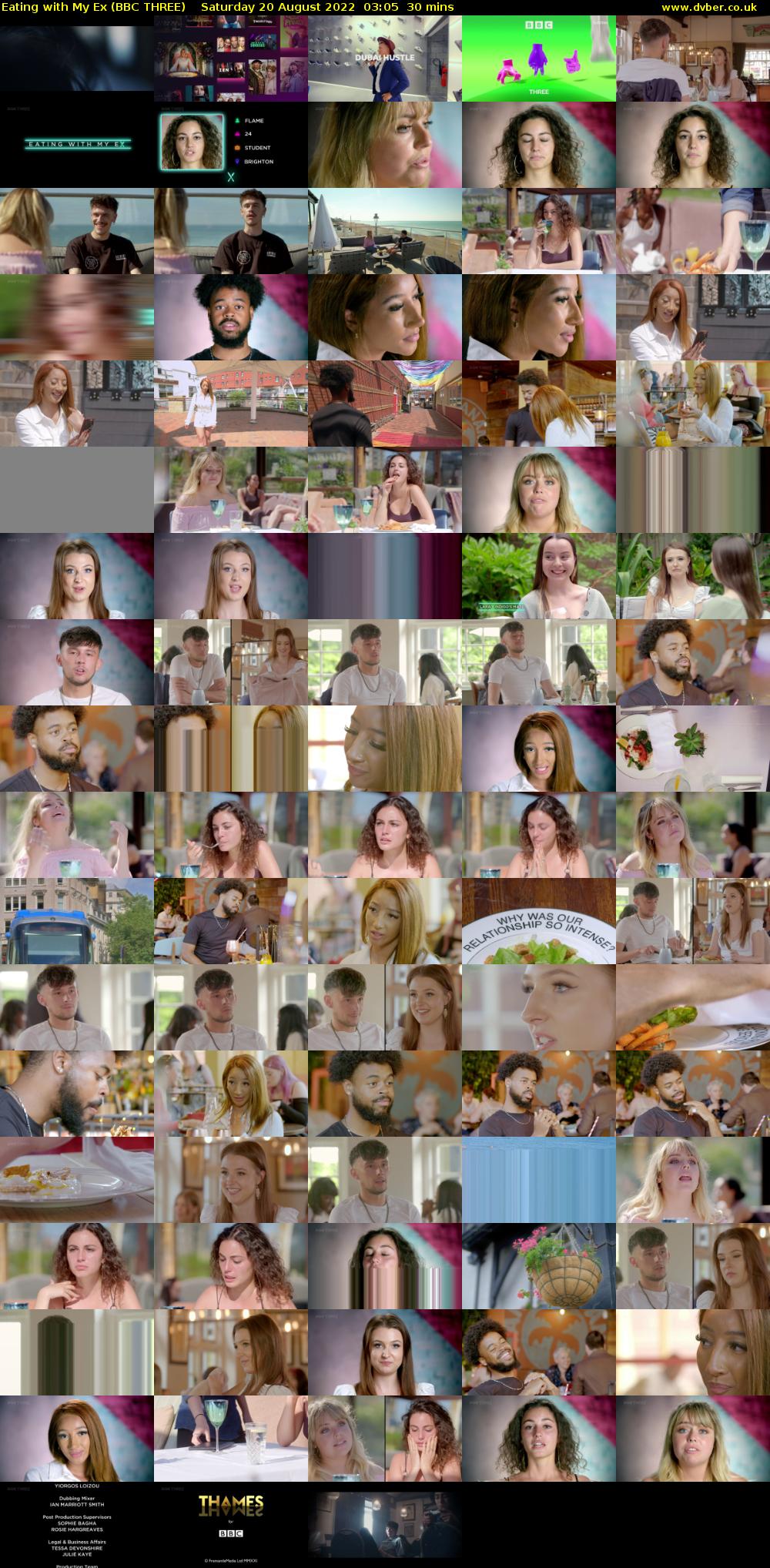 Eating with My Ex (BBC THREE) Saturday 20 August 2022 03:05 - 03:35