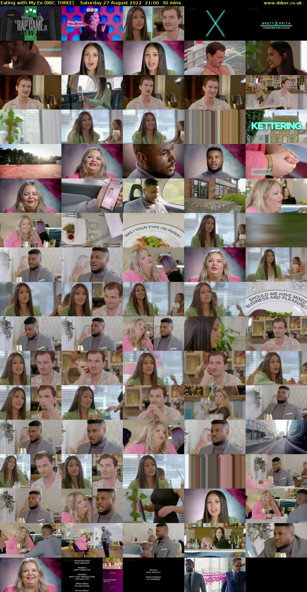 Eating with My Ex (BBC THREE) Saturday 27 August 2022 21:00 - 21:30