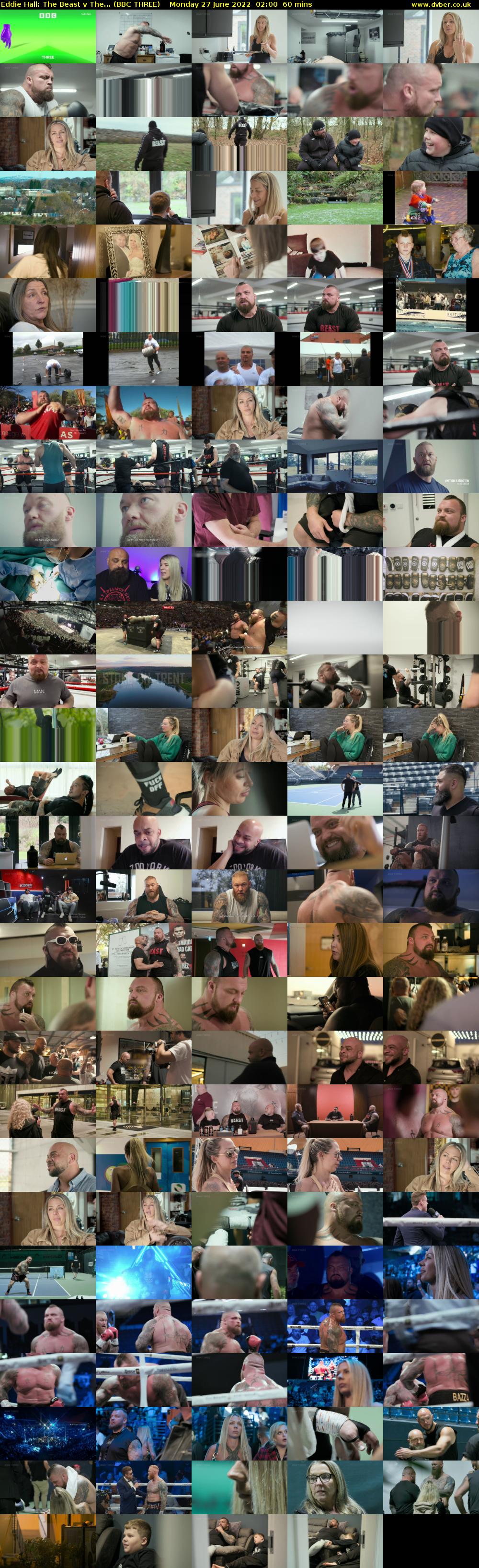 Eddie Hall: The Beast v The... (BBC THREE) Monday 27 June 2022 02:00 - 03:00