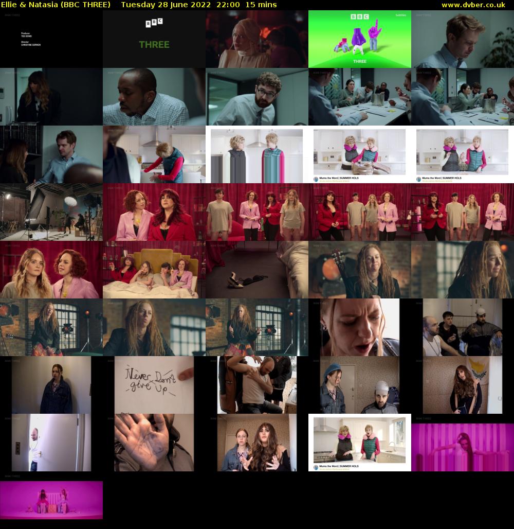 Ellie & Natasia (BBC THREE) Tuesday 28 June 2022 22:00 - 22:15