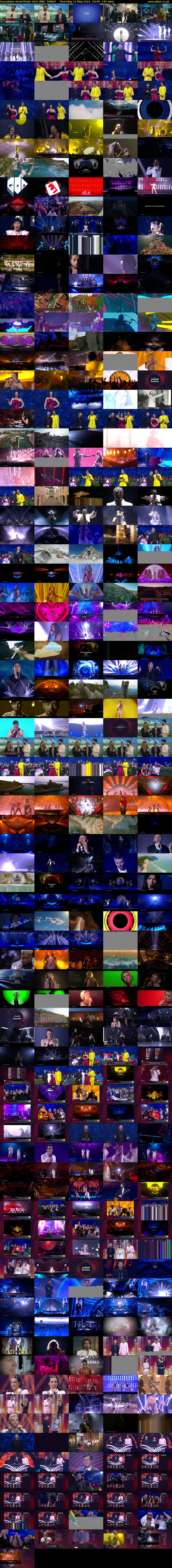 Eurovision Semi-Finals 2022 (BBC THREE) Thursday 12 May 2022 20:00 - 22:15