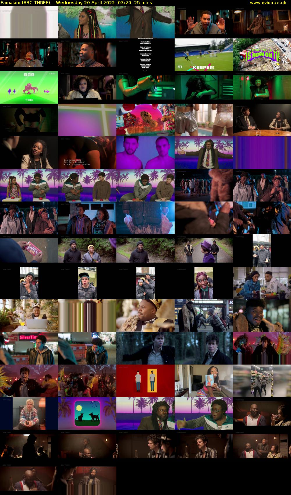 Famalam (BBC THREE) Wednesday 20 April 2022 03:20 - 03:45