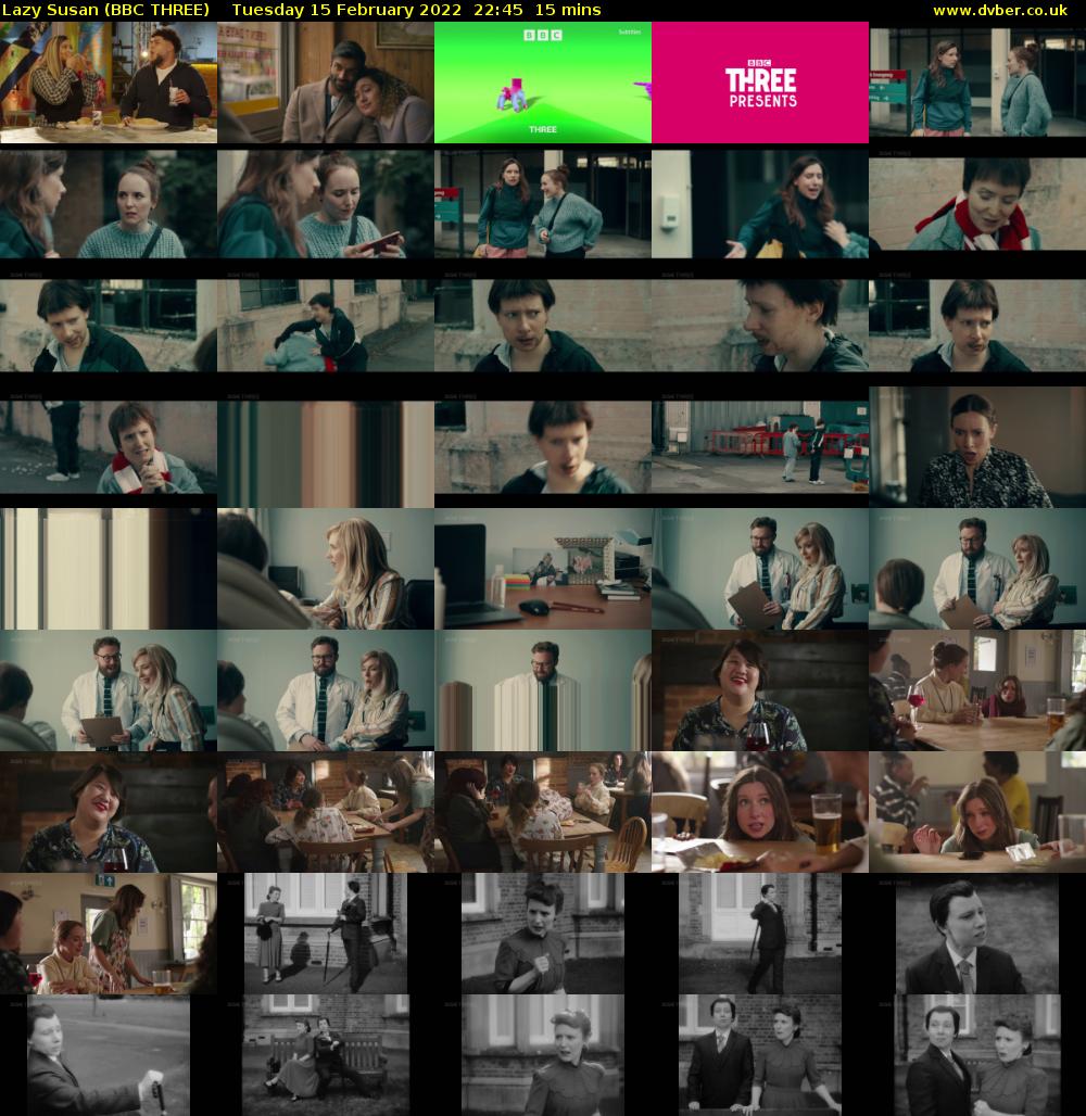 Lazy Susan (BBC THREE) Tuesday 15 February 2022 22:45 - 23:00