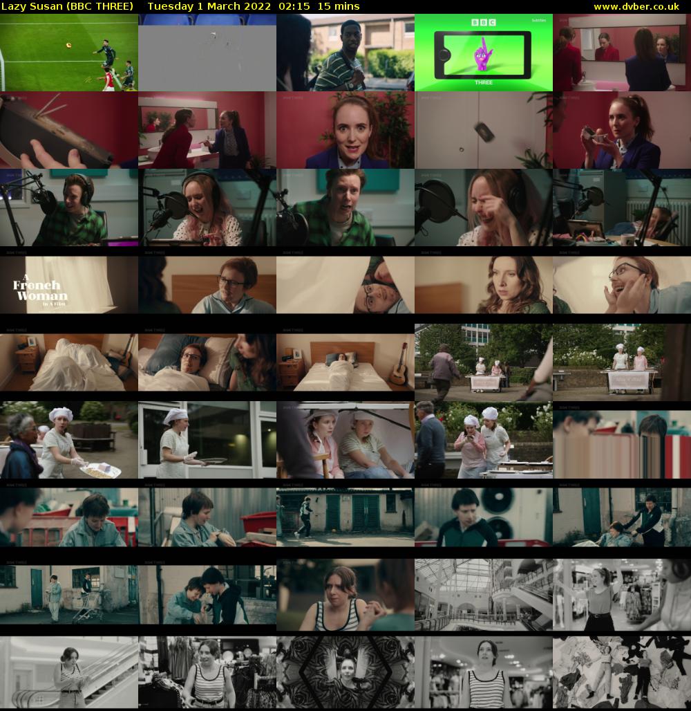Lazy Susan (BBC THREE) Tuesday 1 March 2022 02:15 - 02:30