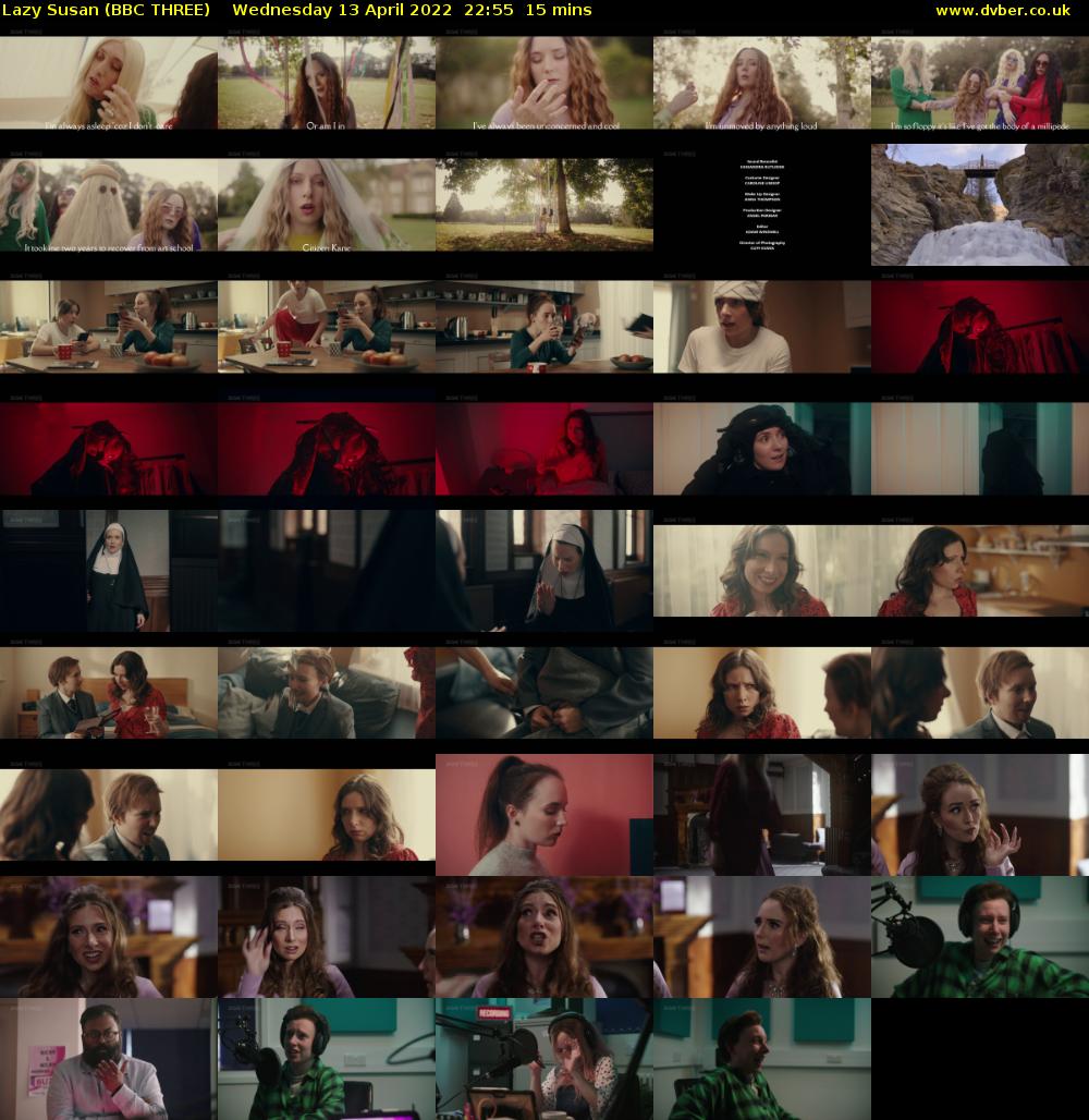 Lazy Susan (BBC THREE) Wednesday 13 April 2022 22:55 - 23:10