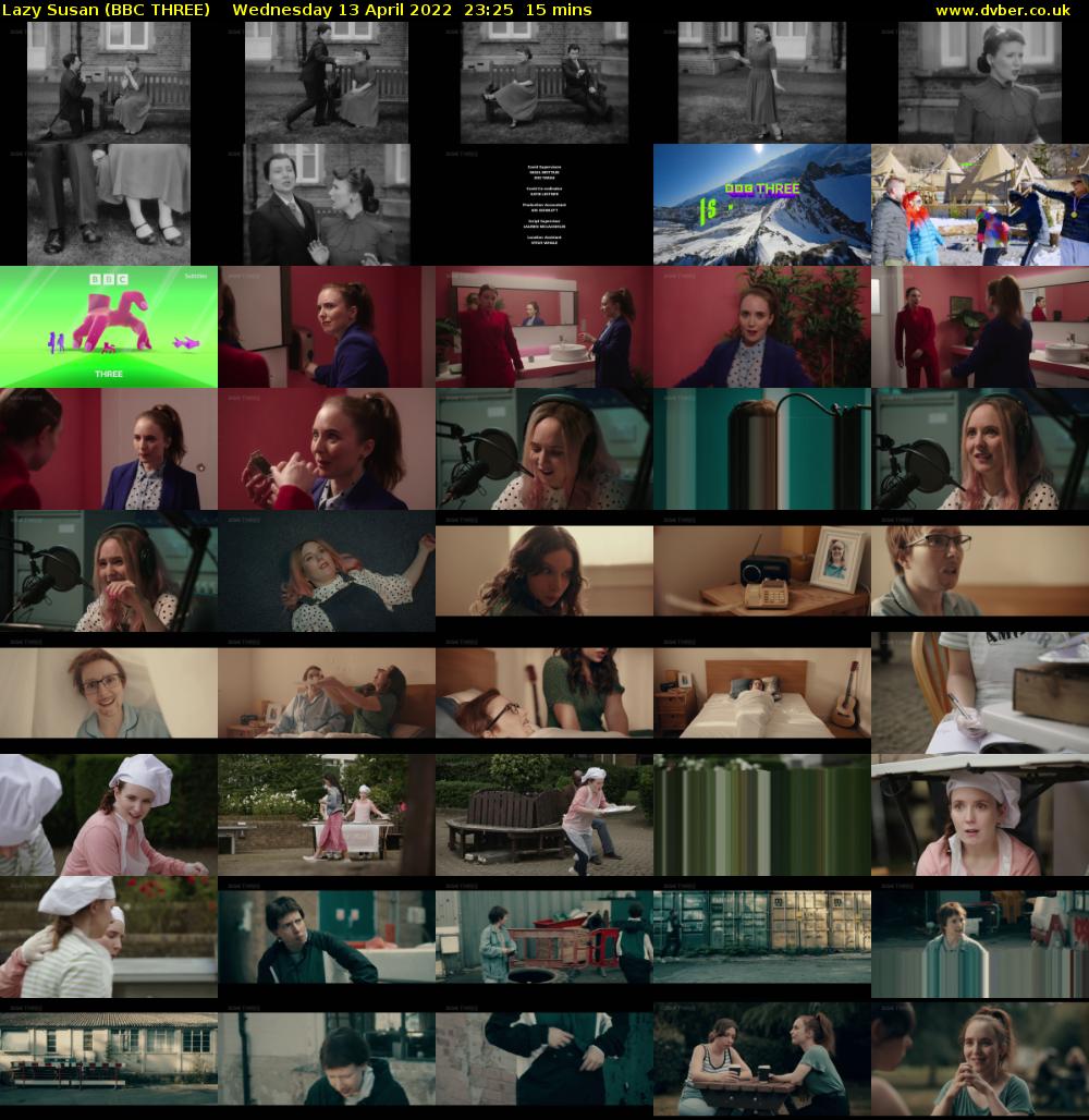 Lazy Susan (BBC THREE) Wednesday 13 April 2022 23:25 - 23:40