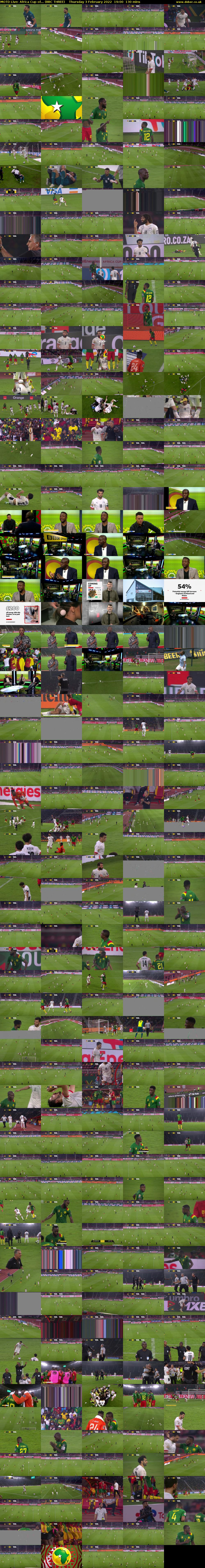 MOTD Live: Africa Cup of... (BBC THREE) Thursday 3 February 2022 19:00 - 21:10