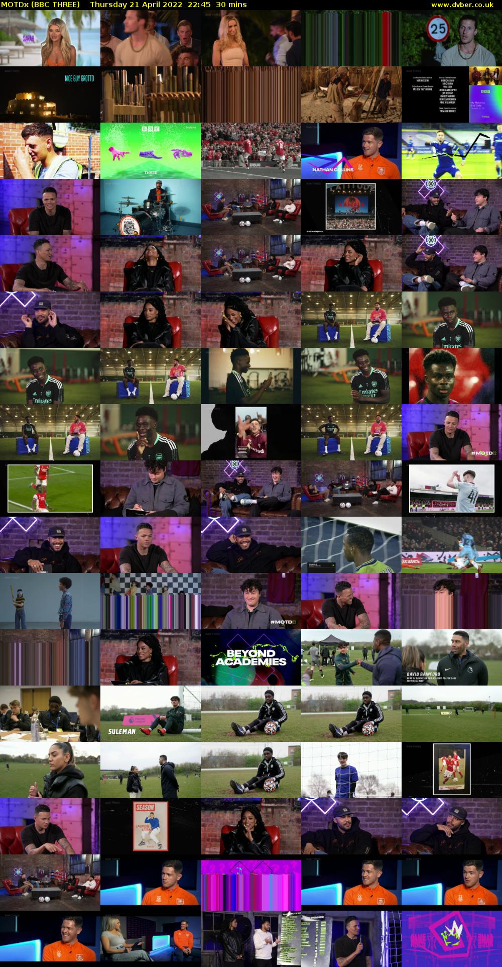 MOTDx (BBC THREE) Thursday 21 April 2022 22:45 - 23:15