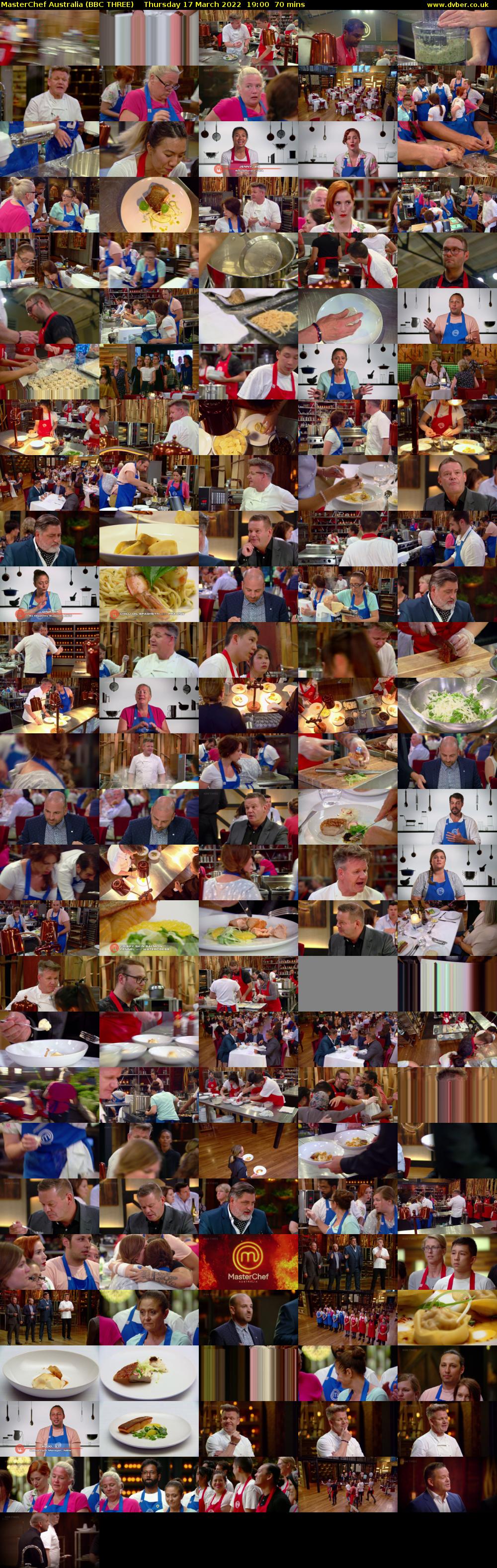 MasterChef Australia (BBC THREE) Thursday 17 March 2022 19:00 - 20:10